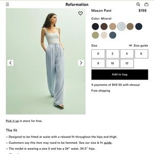 Reformation Mason Pant - 8